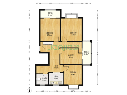 上郡花园 1室0厅1卫 101平方