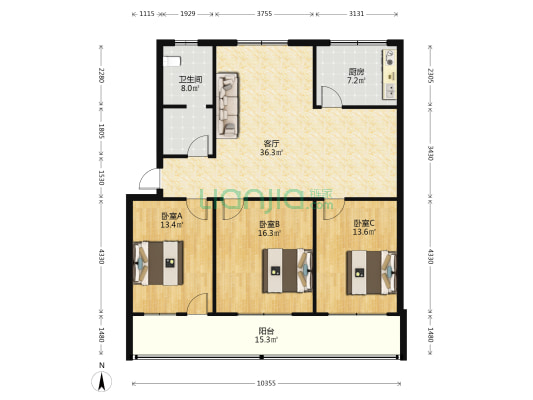 种子公司家属院 3室1厅1卫 136平方