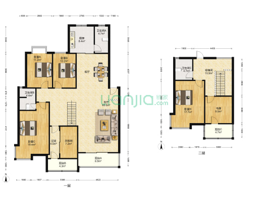 岳麓区检察院宿舍 5室1厅3卫 232平方