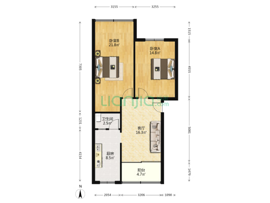小桃花巷 2室1厅1卫 89平方