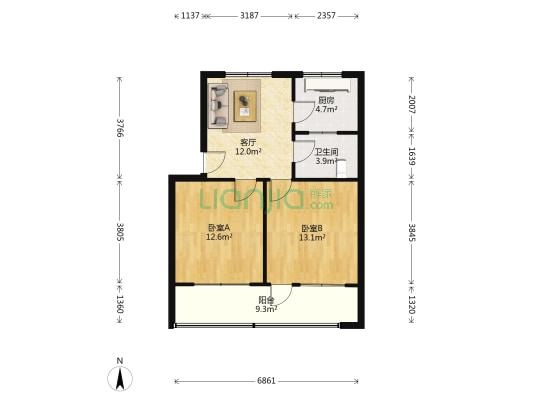 饴糖厂家属院 2室1厅1卫 61平方