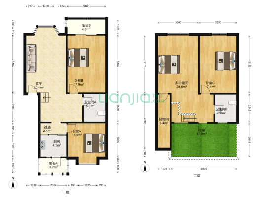 锦西民园 4室1厅2卫 133平方
