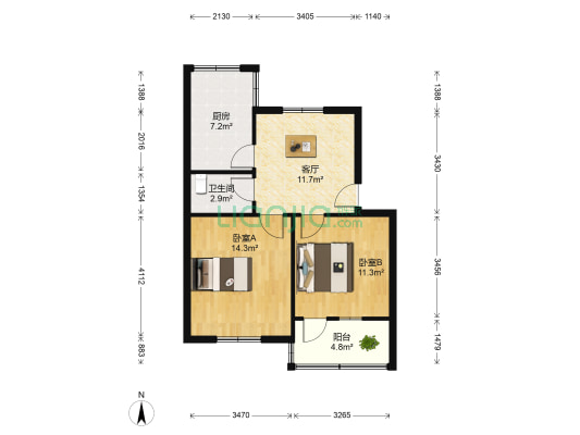 实验小学南家属院418号 2室1厅1卫 60平方