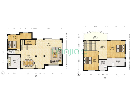 高尔夫山庄D区 3室2厅3卫 169平方