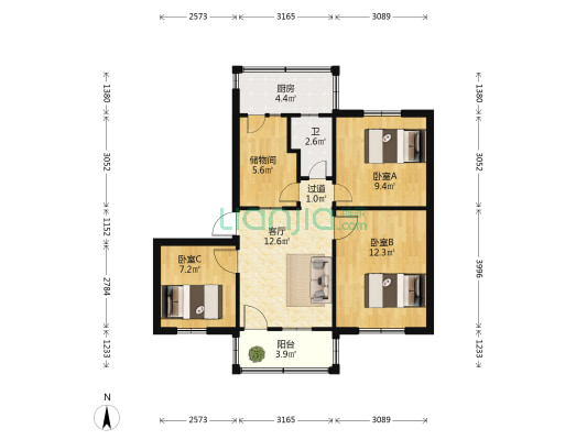 废旧家属院小区 3室1厅1卫 71平方