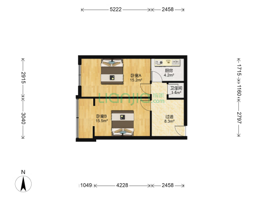 省政府 2室0厅1卫 67平方