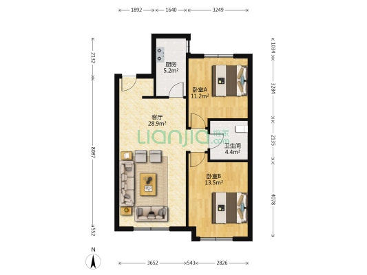 碧桂园太阳城美寓 2室1厅1卫 89平方