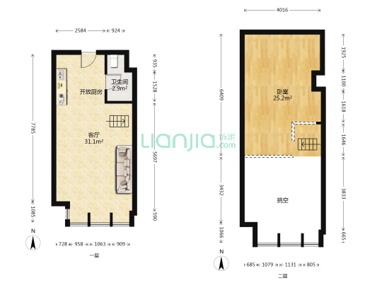 禾峰中心商办楼 1室1厅1卫 49平方