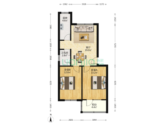 平安小区(安次) 2室1厅1卫 72平方