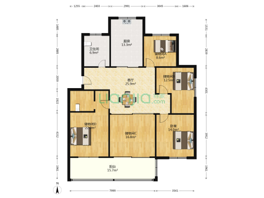 渡江一村 1室1厅1卫 150平方