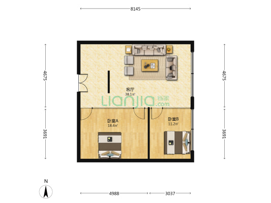 齐源大厦 2室1厅0卫 96平方