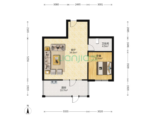 南京花园 1室1厅1卫 70平方