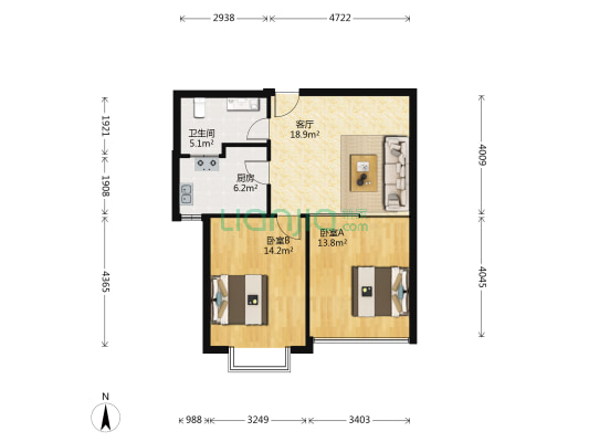 春光山色一期 2室1厅1卫 75平方
