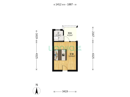 知园小区 1室0厅1卫 35平方