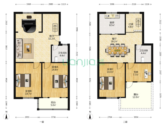 秋月社区孙权路 4室2厅2卫 147平方