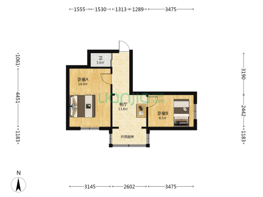 马壮街 2室1厅1卫 43平方