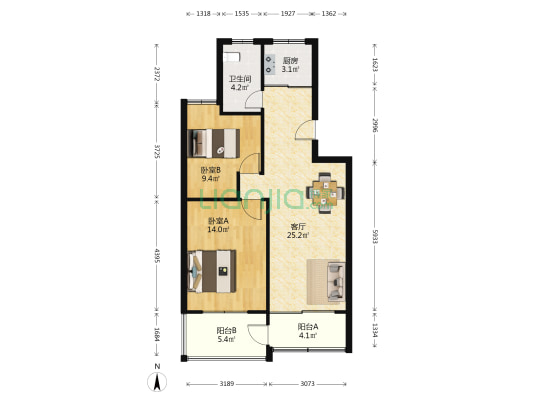 金童一村 2室1厅1卫 75平方
