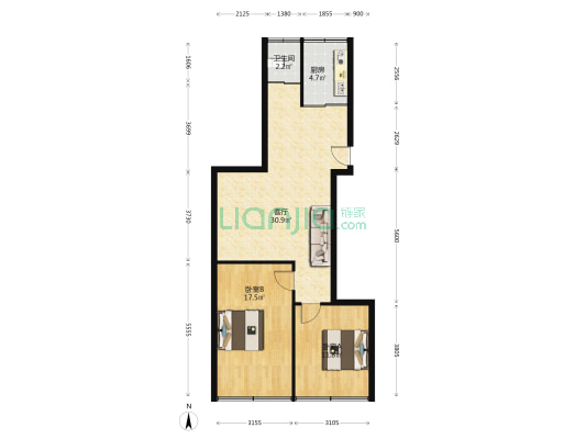 双井街69号 2室1厅1卫 82平方