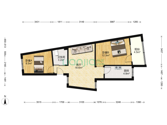 马鞍池东路16号 2室1厅1卫 71平方