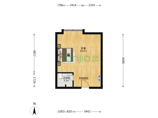 万馨风景 1室0厅1卫 55平方