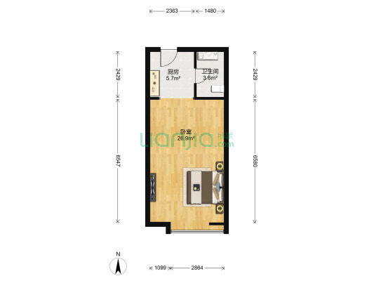 金阳SOHO 1室0厅1卫 63平方