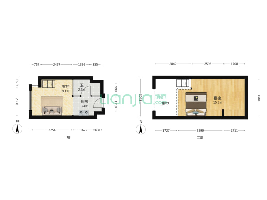 Mo.C星辉时光城 1室1厅1卫 27平方