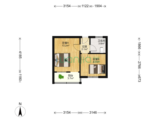 和平路76号 2室0厅1卫 39平方