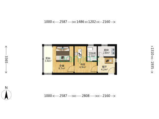 民星一村 2室1厅1卫 34平方