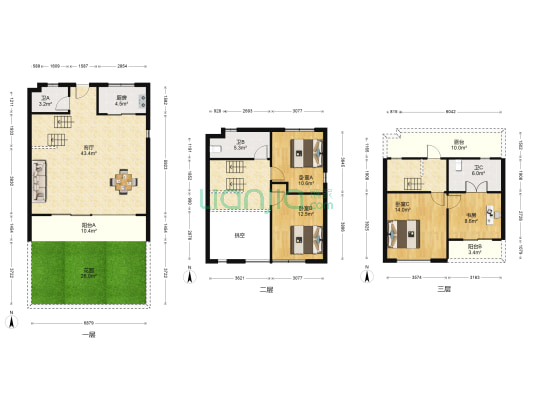 龙湖中锐景粼天著花园 4室1厅3卫 191平方