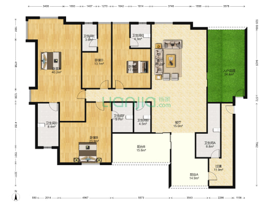平东乡村俱乐部 4室2厅6卫 289平方