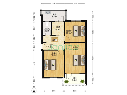 青莲下街56号 3室0厅1卫 66平方