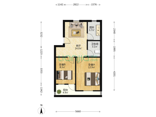 本部巷 2室1厅1卫 50平方