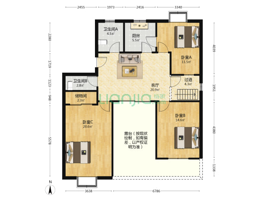 海滨花园 3室1厅2卫 249平方