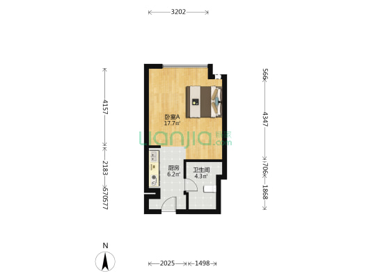 海伦堡·海铂中心 1室0厅1卫 53平方
