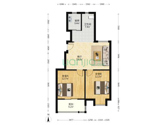 新林芳庭 2室1厅1卫 79平方