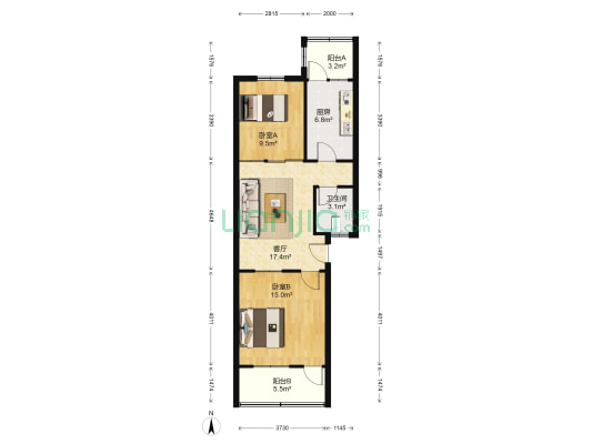 泺安路6号 2室1厅1卫 77平方