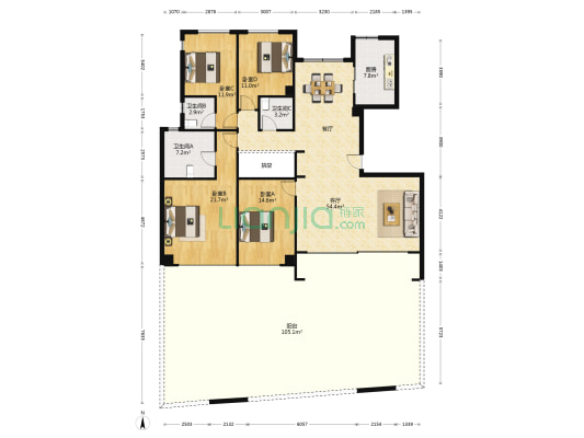 美岸栖庭 4室1厅3卫 167平方