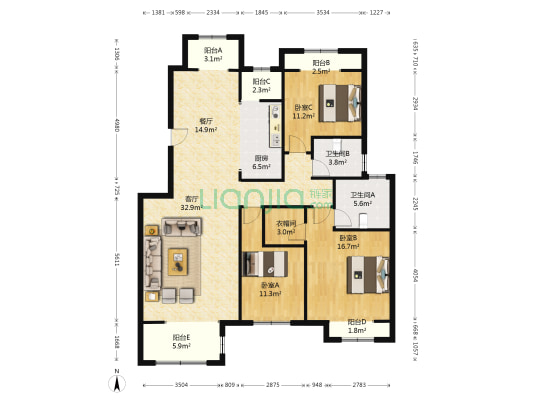 出售香邑溪谷 洋房  毛坯  满二-户型图