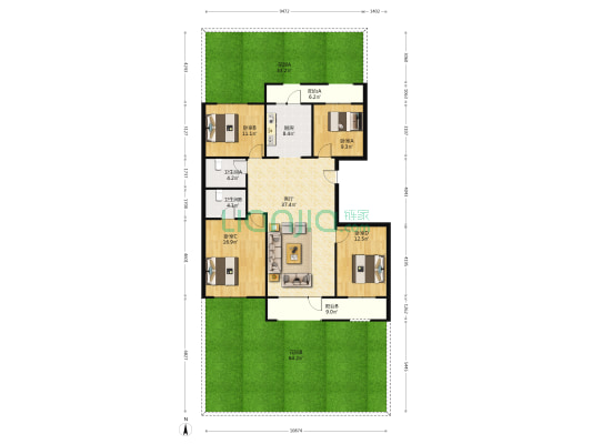 孔雀城新京学府 4室1厅2卫 138平方