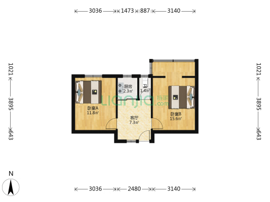 纺织南村小区 2室1厅1卫 47平方