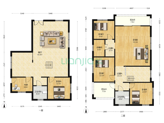英豪庄园 6室1厅2卫 240平方
