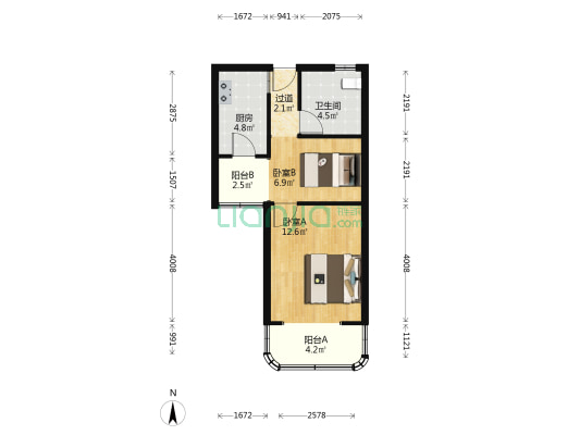 金中苑 2室0厅1卫 51平方