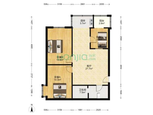 新村河边街13号 3室1厅1卫 84平方