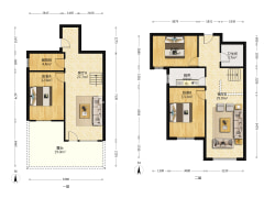 60平小院+精装修品牌家电+拎包入住上下两层+急售-保定K2狮子城北区户型图