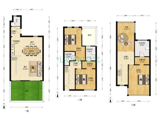 中海悦庭 4室2厅4卫 187平方