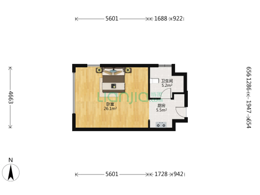 南钻金座 1室0厅1卫 58平方