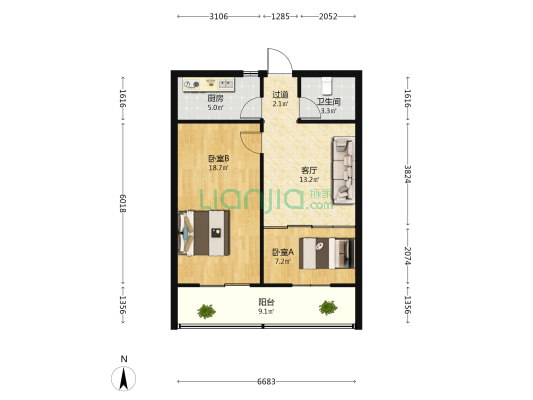 内燃机家属院 2室1厅1卫 70平方