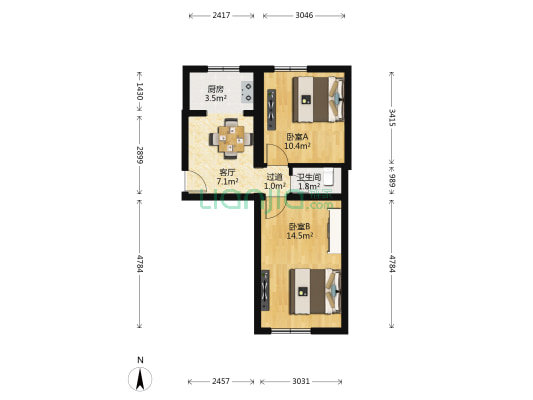 进步巷 2室1厅1卫 53平方