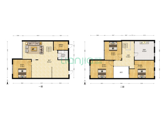李园新村 4室1厅1卫 65平方