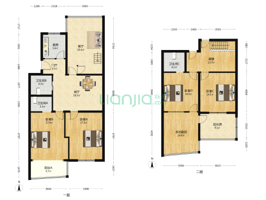 安国路 5室2厅3卫 119平方